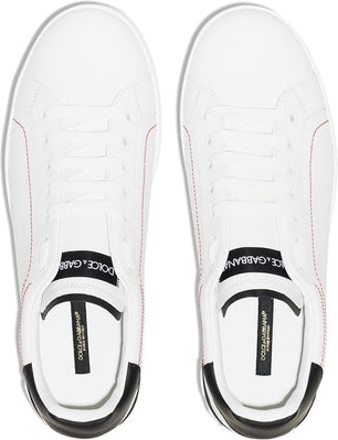 White & Black Dolce & Gabbana Portofino Leather Sneakers - Top
