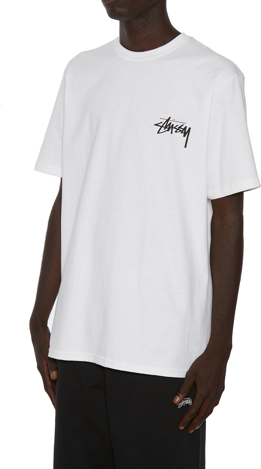 White STUSSY T-SHIRT IN COTONE STAMPA LION
