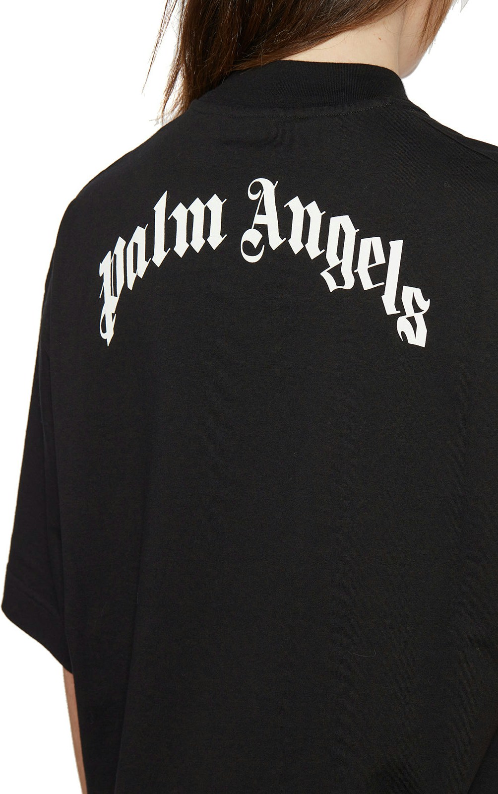 Black PALM ANGELS T-SHIRT OVERSIZE IN COTONE