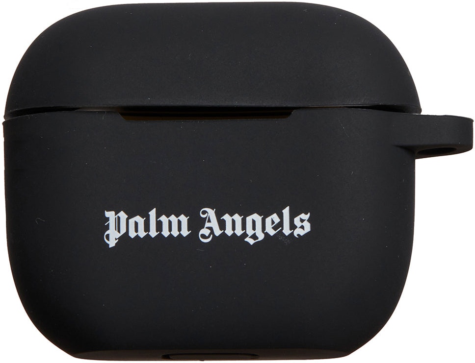 Black PALM ANGELS AIRPODS PRO HOLDER WITH LOGO