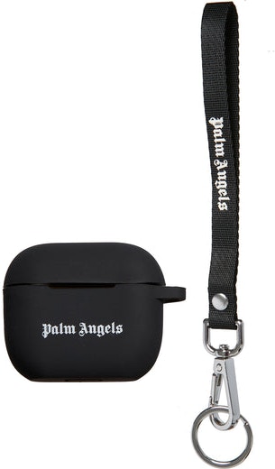 Black PALM ANGELS AIRPODS PRO HOLDER WITH LOGO