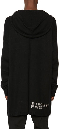 Black RICK OWENS CACHEMIRE SWEATER WITH HOOD