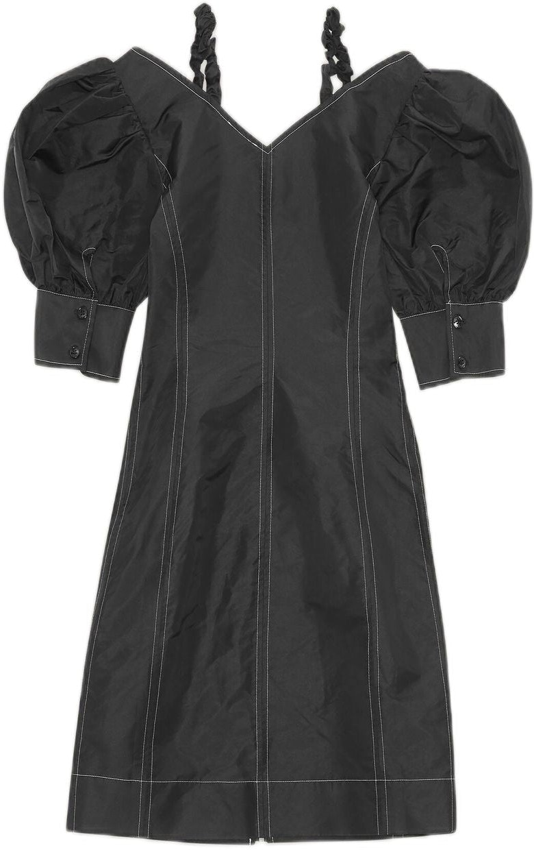 BLACK GANNI Tafetta dress BLACK (F6972099) | LOZURI