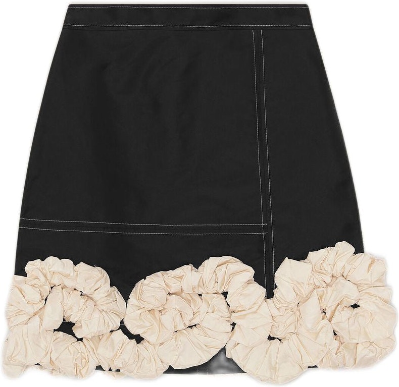 BLACK GANNI Tafetta skirt (F6973099) | LOZURI