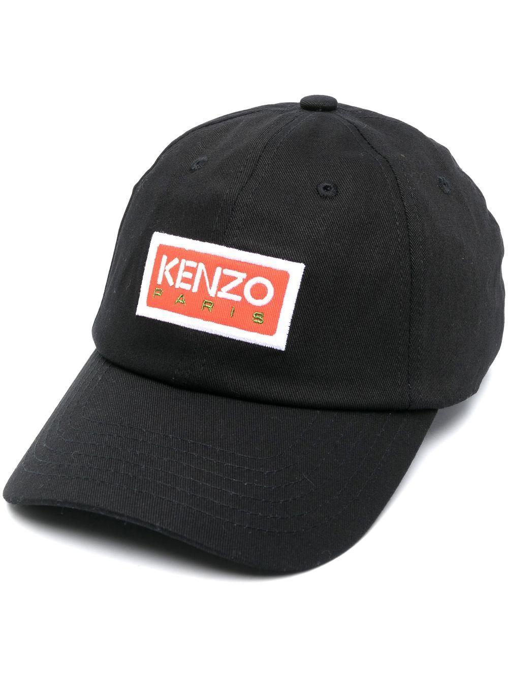 BLACK KENZO Embroidered Cotton Baseball Cap (FD55AC711F32) | LOZURI