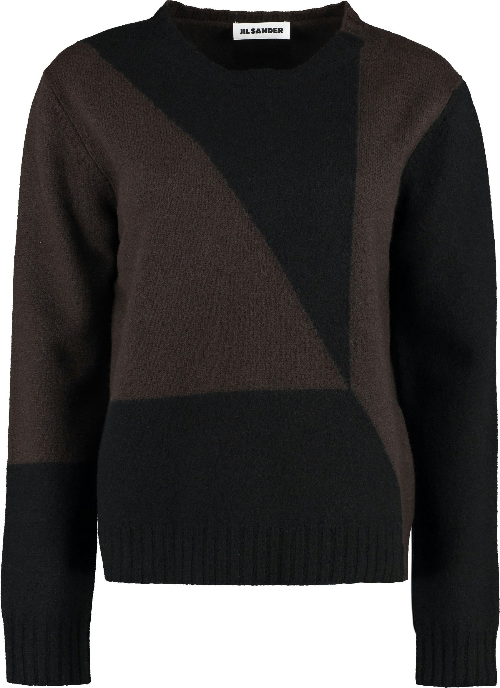 Jacquard Wool Blend Sweater in Grey - Jil Sander
