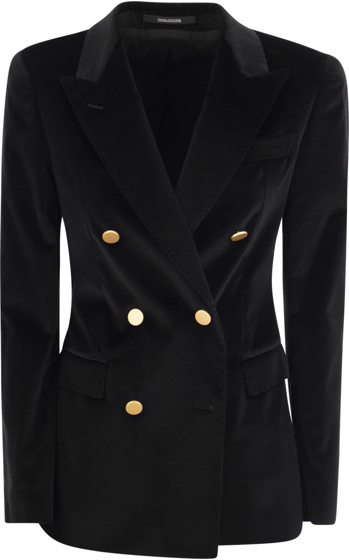 Tagliatore Women's Paris - Velvet Jacket in Black | Size It 40 | J Color PARIGI10B800007V23I096
