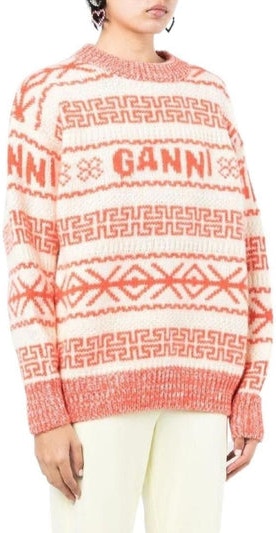 135 GANNI Summer lambswool pullover OFF WHITE
