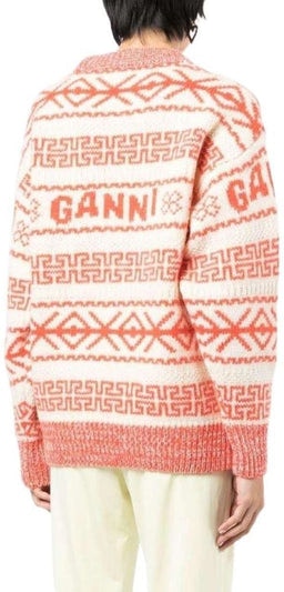 135 GANNI Summer lambswool pullover OFF WHITE