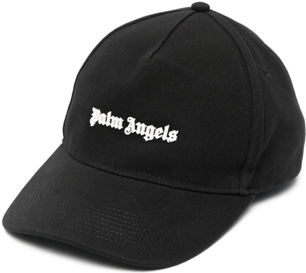 Black PALM ANGELS LOGO-PRINT BASEBALL CAP
