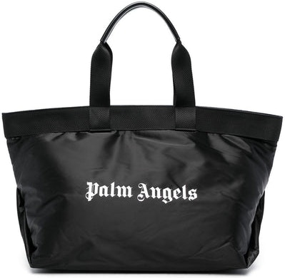 Black PALM ANGELS LOGO-PRINT TOTE BAG