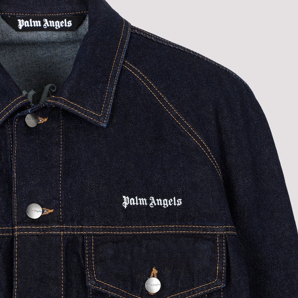 Palm Angels Raw Wash Logo Denim Jacket