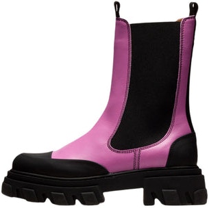 394 GANNI Cleated Mid Chelsea Boot PINK