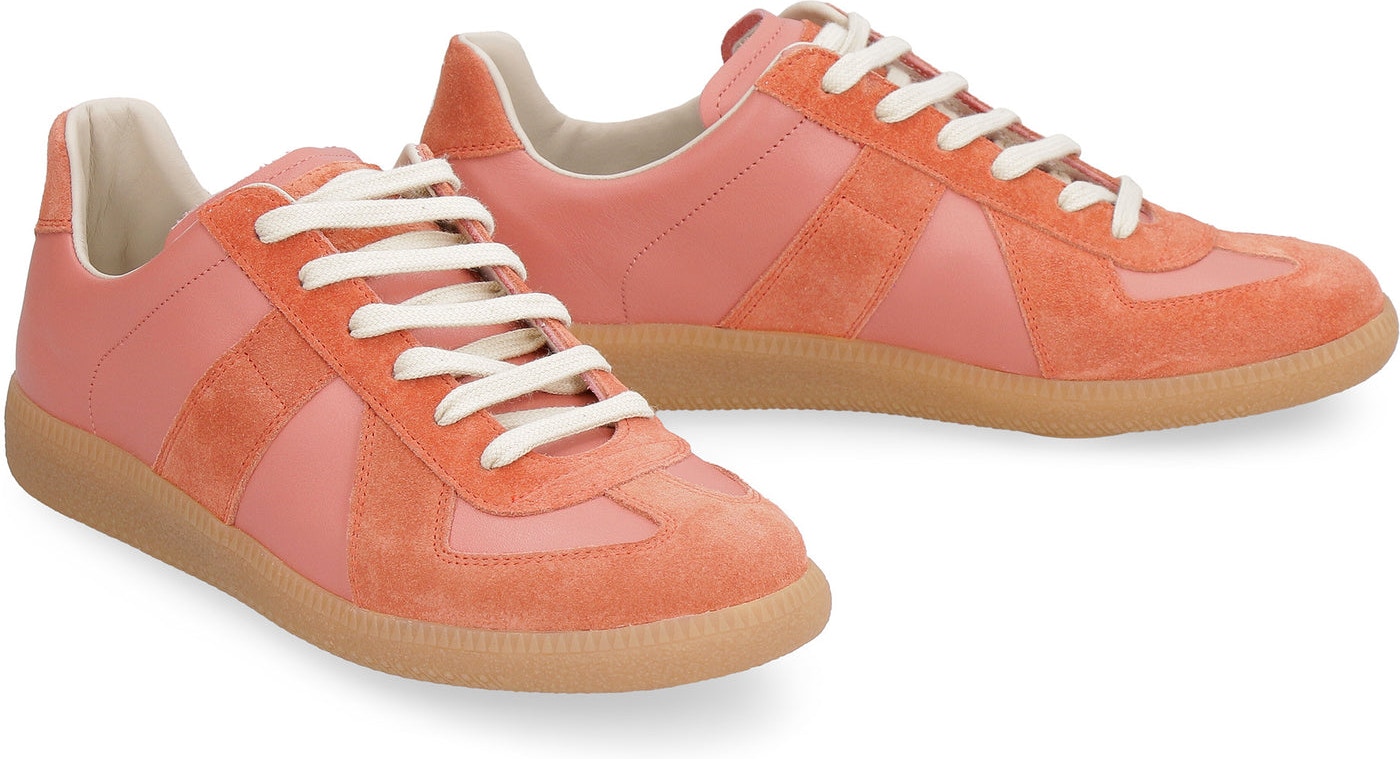 H9140 MAISON MARGIELA REPLICA LEATHER LOW-TOP SNEAKERS