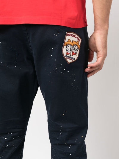 Navy blue DSQUARED2 ICON PATCH-DETAIL CHINOS