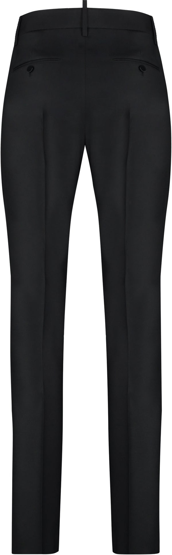 black DSQUARED2 WOOL-BLEND TAYLORED CIGARETTE TROUSERS  (S74KB0714S39408_900)