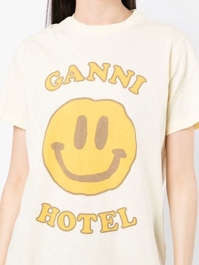 302 GANNI O-neck Hotel t-shirt YELLOW