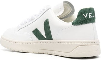 Veja V-12 Leather White Cyprus Sneakers - Back Side